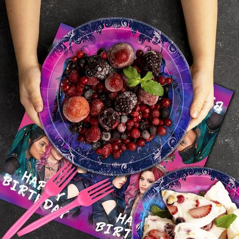 96Pcs Birthday Party Supplies Serve 24 the Rise of Red Plates Napkins Tableware Happy Birthday Party Supplies Paper Dinner Plates for Movie Fans Decorations, Table Decorations for Youth in Kuwait