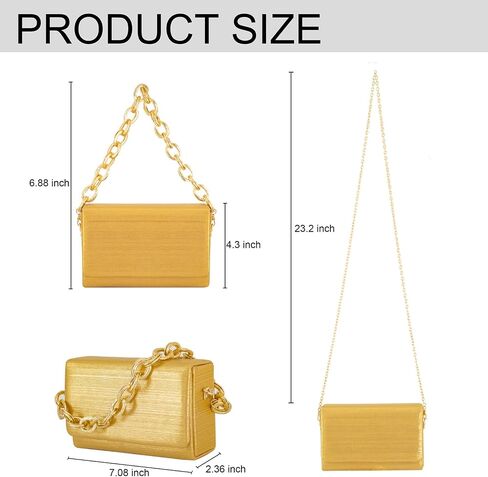 Clutch Purses for Women – Premium Box Evening Bag with Dual Chains for Wedding, Party or Formal Events in Saudi Arabia