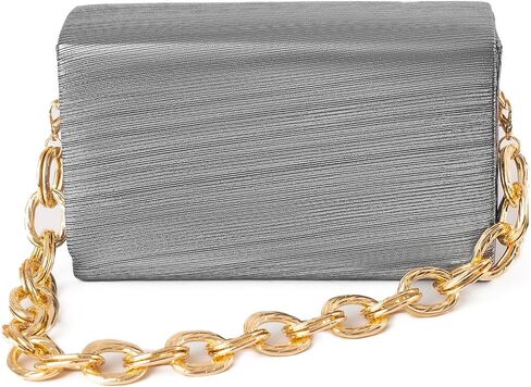Clutch Purses for Women – Premium Box Evening Bag with Dual Chains for Wedding, Party or Formal Events in Saudi Arabia