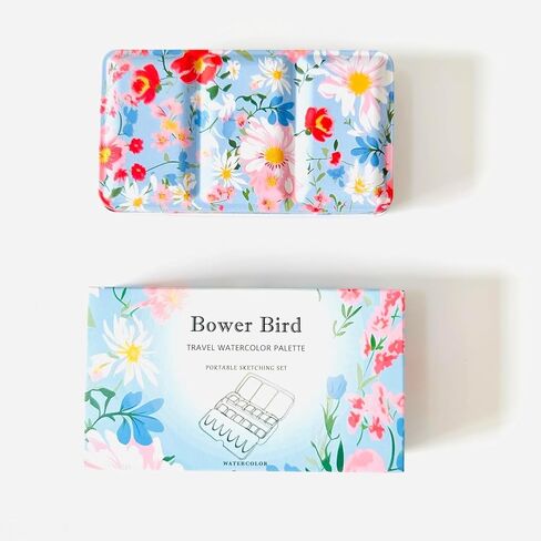 Travel Watercolor Palette,Portable Ceramic Palette 18 Well,Empty Paint Palette,Small Travel Metal Paint Boxwith Porcelain Palette in Kuwait