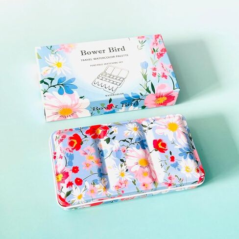 Travel Watercolor Palette,Portable Ceramic Palette 18 Well,Empty Paint Palette,Small Travel Metal Paint Boxwith Porcelain Palette in Kuwait