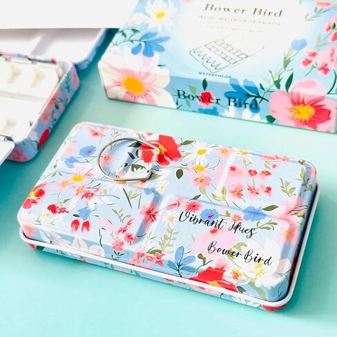 Travel Watercolor Palette,Portable Ceramic Palette 18 Well,Empty Paint Palette,Small Travel Metal Paint Boxwith Porcelain Palette in Kuwait