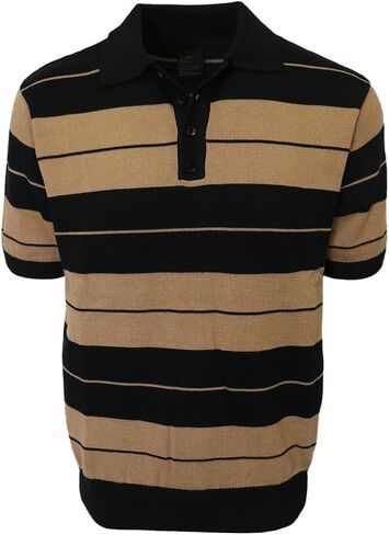 URBANJ Men's Charlie Brown Shirt Short Sleeve Striped Knit Polo Shirts in Kuwait