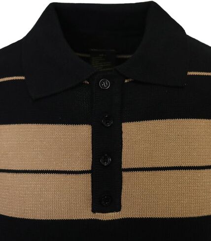 URBANJ Men's Charlie Brown Shirt Short Sleeve Striped Knit Polo Shirts in Kuwait