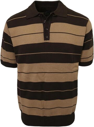 URBANJ Men's Charlie Brown Shirt Short Sleeve Striped Knit Polo Shirts in Kuwait