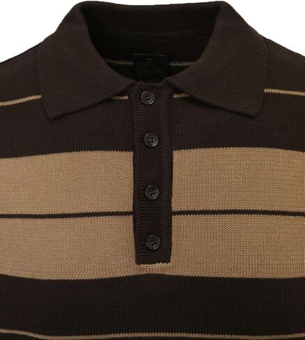 URBANJ Men's Charlie Brown Shirt Short Sleeve Striped Knit Polo Shirts in Kuwait