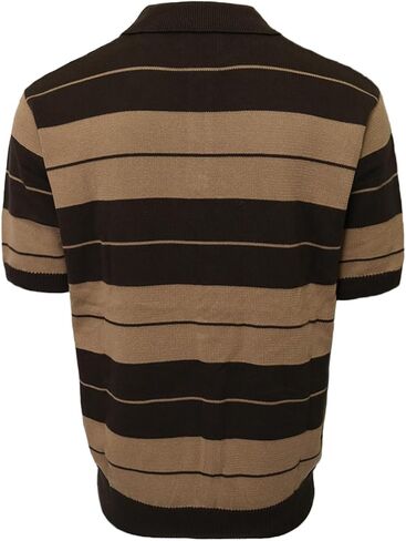 URBANJ Men's Charlie Brown Shirt Short Sleeve Striped Knit Polo Shirts in Kuwait
