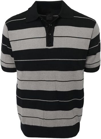 URBANJ Men's Charlie Brown Shirt Short Sleeve Striped Knit Polo Shirts in Kuwait