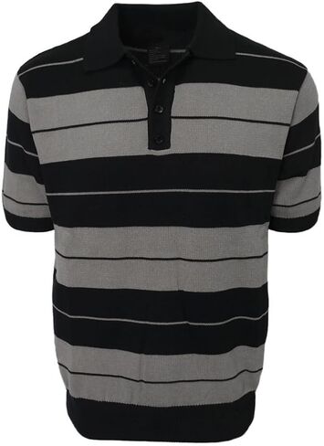 URBANJ Men's Charlie Brown Shirt Short Sleeve Striped Knit Polo Shirts in Kuwait