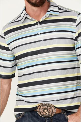 Cinch Men's Arenaflex Print Print Short Sleeve Polo Multi Medium US in Saudi Arabia