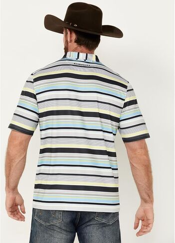 Cinch Men's Arenaflex Print Print Short Sleeve Polo Multi Medium US in Saudi Arabia