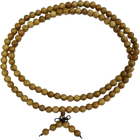 سوار البخور الفيتنامي أجاروود ، Mala Beads Natural Wooden Men and Women's Wrap ، صلاة Mala Beads Tibetan Necklace 8mm (116pcs) in Saudi Arabia