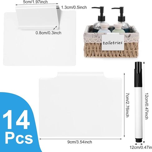 12 Pcs Removable Basket Bin Label Basket Labels Clip Kitchen Clip Label Holder Plastic Storage Bin Labels Clip On Hanging Bin Clip Label for Pantry Organization Box Wire Shelf Cubes Container Laundry in Saudi Arabia