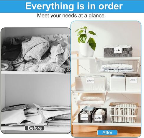 12 Pcs Removable Basket Bin Label Basket Labels Clip Kitchen Clip Label Holder Plastic Storage Bin Labels Clip On Hanging Bin Clip Label for Pantry Organization Box Wire Shelf Cubes Container Laundry in Saudi Arabia