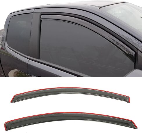 Ikon Motorsports in Hawn Window Vensors متوافقة مع 2015-2022 CHEVROLET COLORADA & GMC CANYON CAB SENDEDED CAB ، حرس المطر الأكريليك/الملون ، وينفخ الرياح الجانبية 2pcs in Kuwait