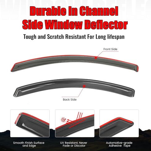 Ikon Motorsports in Hawn Window Vensors متوافقة مع 2015-2022 CHEVROLET COLORADA & GMC CANYON CAB SENDEDED CAB ، حرس المطر الأكريليك/الملون ، وينفخ الرياح الجانبية 2pcs in Kuwait