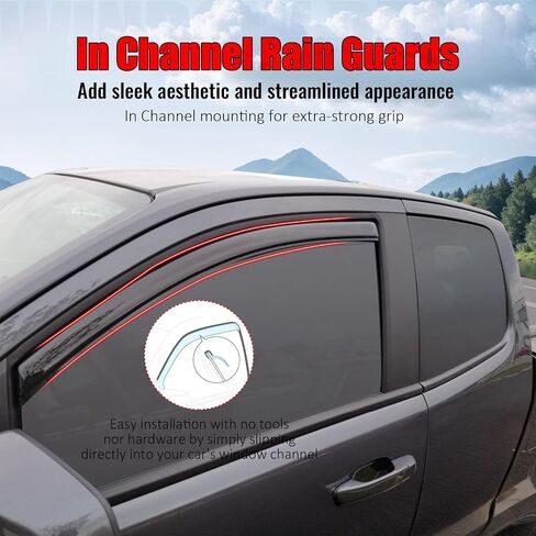 Ikon Motorsports in Hawn Window Vensors متوافقة مع 2015-2022 CHEVROLET COLORADA & GMC CANYON CAB SENDEDED CAB ، حرس المطر الأكريليك/الملون ، وينفخ الرياح الجانبية 2pcs in Kuwait