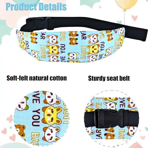 3 Pcs Baby Head Support Band for Stroller Car Seat Neck Relief Strap Headrest for Sleeping Traveling Head Holder for Toddler Kids Children Child Baby Infant in Kuwait