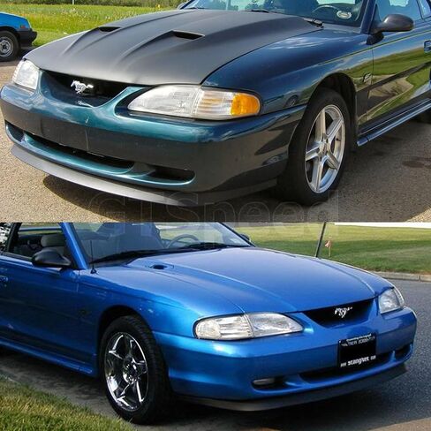 Compatible with/Replacement for Front Bumper Lip, OE Style PU Front Lip Spoiler Black, Fits 1994 1995 1996 1997 1998 Ford Mustang Base GT MACH 1 (Not Compatible with SVT Cobra) in Saudi Arabia