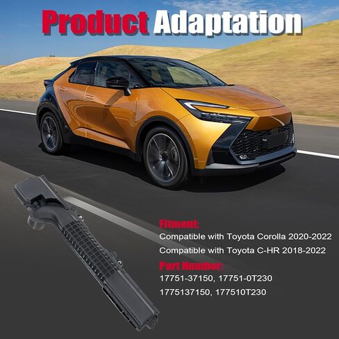 FZJDSD AIR AIR INTAKE INLET TUBE DUCT متوافق مع Toyota Corolla 2020-2022 C-HR 2018-2022 استبدال 17751-37150 17751-0T230 in Saudi Arabia