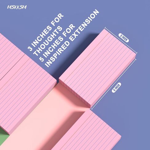 Pink Index Cards 3x5 Inch - 208 Pack, Ruled Index Flash Cards for Studying, Lined Index Note Cards 3" x 5", Pink Flashcards 3x5 Notecards 4 Pack of 52 in Kuwait