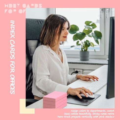 Pink Index Cards 3x5 Inch - 208 Pack, Ruled Index Flash Cards for Studying, Lined Index Note Cards 3" x 5", Pink Flashcards 3x5 Notecards 4 Pack of 52 in Kuwait