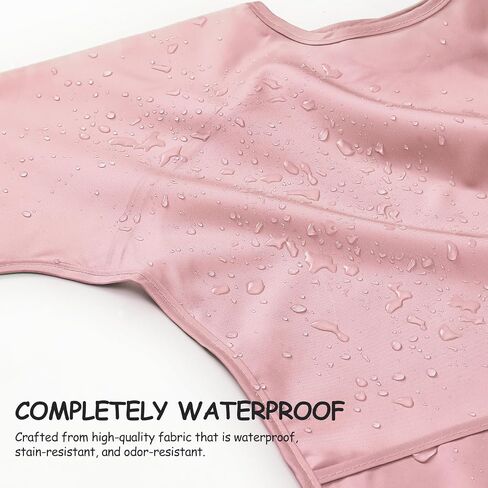 4 Pack Long Sleeve Bib, Waterproof Sleeved Smock for Baby Boy or Girl, Toddler Full Sleeve Bib Outfit, Reusable Bib with Pocket, Fits Ages 6-24 Months in Saudi Arabia