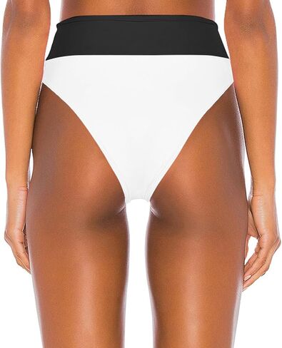 HYTENSUN Women's High Waisted Bikini Bottom High Cut Color Block Swimsuit Bottoms in Kuwait