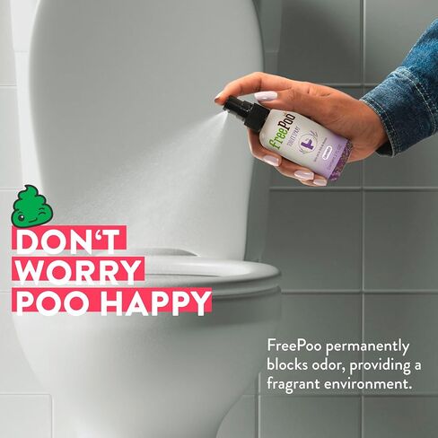 FreePoo - مجموعة معطر المرحاض باللافندر وعشب الليمون - مانع روائح ما قبل البراز، رذاذ الحمام العطري، مزيل الروائح الكريهة للقعادة، معطر الهواء - زيوت طبيعية، مجموعة أدوات النظافة الأساسية - 2 × 2.0 أونصة in Saudi Arabia