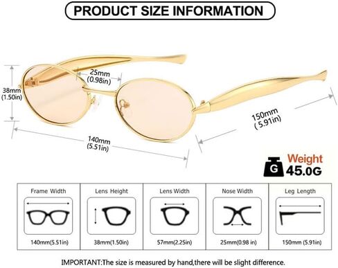 Retro Oval Sunglasses for Women Men 70s Trendy Sardine Sun Glasses Gold Metal Frame Shades UV400 Protection in Saudi Arabia