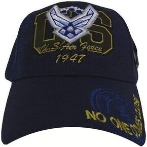 Air Force Wings 1947 Shadow Embroidered Navy Blue Baseball Style Cap Hat in Saudi Arabia