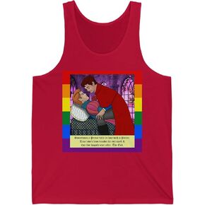 A Prince Loves A Prince Fairy Tale Adult Unisex Tank Top Red 2XL in Kuwait