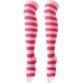 Extra Long Stripe Thigh High Socks Neon Over Knee High Socks for Women Stocking Cosplay Femboy Socks Striped Tights in Kuwait