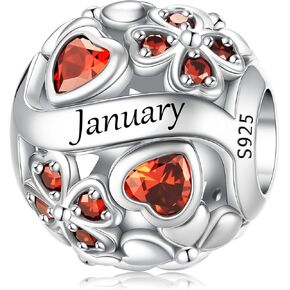 LNQOBU 925 Sterling Silve Lucky Birthstone Charm for Bracelets, With 5A Cubic Zirconia Birthday Charms Dangle Pendant Bead for Pandora Bracelets and Necklaces in Kuwait