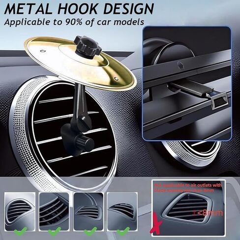 Cy Cymbal ، تنفيس الهواء الصنجي ، الصنج Mini Mini Crash for Car Vent ، مناسب لجميع أنواع المركبات (الذهب) in Saudi Arabia