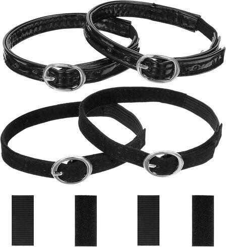 2 Pairs Shoe Straps for Heels With 4 Magical Fasteners, PU Leather Heel Straps for High Heels, High Shoe Strap Extender for Loose Shoes Strap Extender Replacement With Adjustable Buckle (Matte, Suede) in Kuwait