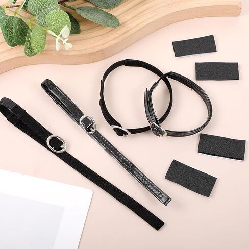 2 Pairs Shoe Straps for Heels With 4 Magical Fasteners, PU Leather Heel Straps for High Heels, High Shoe Strap Extender for Loose Shoes Strap Extender Replacement With Adjustable Buckle (Matte, Suede) in Kuwait