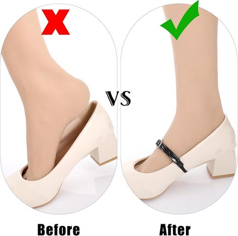 2 Pairs Shoe Straps for Heels With 4 Magical Fasteners, PU Leather Heel Straps for High Heels, High Shoe Strap Extender for Loose Shoes Strap Extender Replacement With Adjustable Buckle (Matte, Suede) in Kuwait