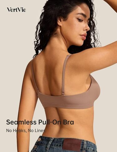 Vertvie Womens Wireless Triangle Bralette Plunge Unlined Seamless Bras No Underwire Sexy Comfortable Unpadded Everyday Bra in Saudi Arabia