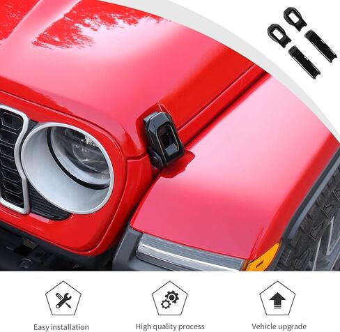 JWWY Hood Latches Decor Hood Hinge Cover Trim Fit for 2018-2024+ Jeep Wrangler JL JLU Sports Sahara Freedom Rubicon Unlimited Gladiator JT Exterior Accessories 4pcs Orange in Kuwait