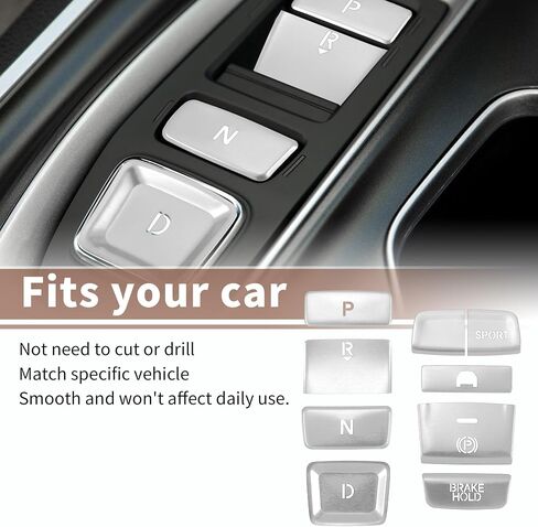 مجموعة من 9 تروس تحول لوحة التبديل الزر إلكترونية بفرامنة اليد ل Honda Accord 18-22 Hybrid Car Interior Trim Plusy Files Silver in Saudi Arabia