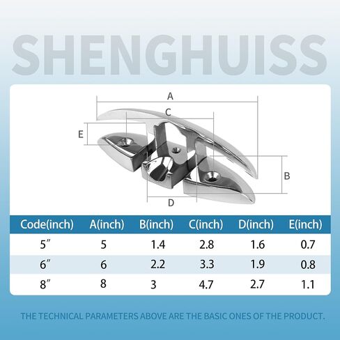 SHENGHUISS 6 Inch (155MM) Boat Folding Cleat Dock Deck Flip Up Flush Mount Boat Cleat Mooring Rope Stainless Steel 316 with Bolts and Nuts in Saudi Arabia