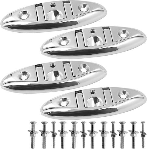 SHENGHUISS 6 Inch (155MM) Boat Folding Cleat Dock Deck Flip Up Flush Mount Boat Cleat Mooring Rope Stainless Steel 316 with Bolts and Nuts in Saudi Arabia