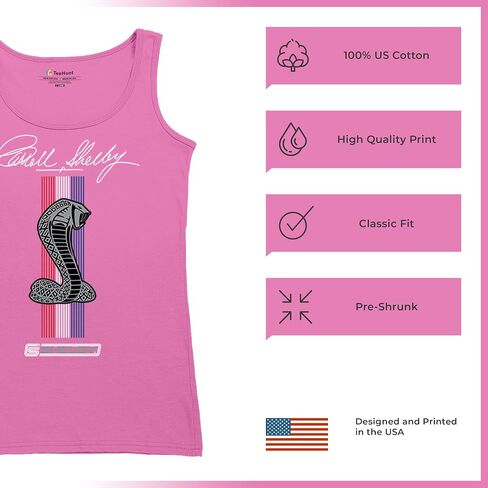 Shelby Cobra Logo Women's Tank Top American Legendary Muscle Car Racing Mustang GT500 Performance Powered by Ford in Saudi Arabia