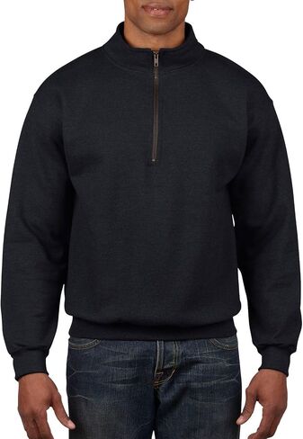 Gildan mens Fleece Quarter-Zip Cadet Collar Sweatshirt, Style G18800, Blackberry, Large in Saudi Arabia