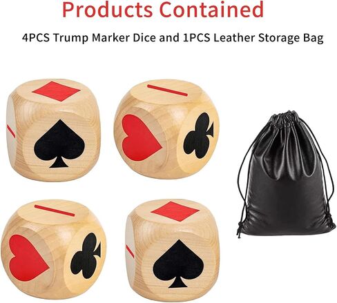 2PCS Euchre Trump Marker Dice Premium Wooden Trump Indicator Big Clear Prints Euchre Cube for Euchre Players Perfect for Euchre Poker Cards Game Great Gift for Bridge Card Enthusiasts (2) in Saudi Arabia