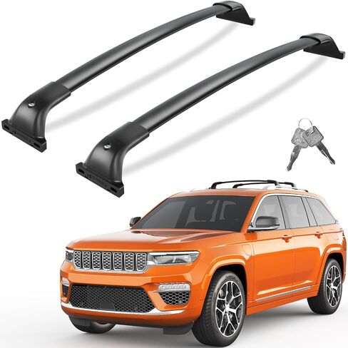 260lbs Lockable Roof Racks Cross Bars Compatible with Jeep Compass 2018-2025, Aluminum Heavy Duty Roof Rails Crossbars Rooftop Cargo Basket Carrier Bag Luggage Rails Kayak Canoe Snowboard in Kuwait