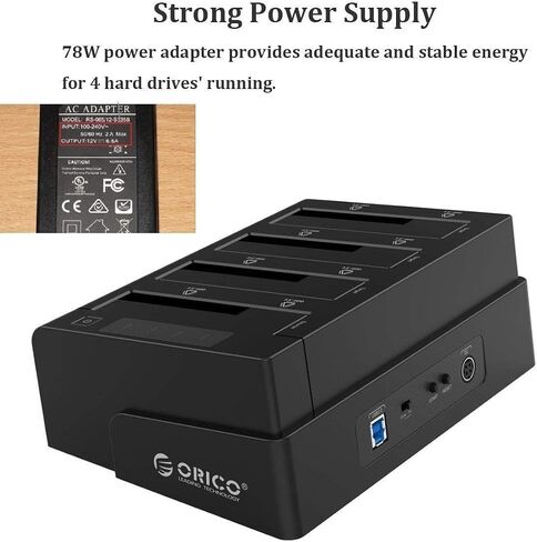 ORICO USB 3.0 Hard Drive Docking Station Aluminum 5 Bay Hard Drive Cloner/Duplicate USB 3.2 Gen 1 for 2.5''/3.5'' SSD HDD Up to 20TB-6656C3 in Saudi Arabia