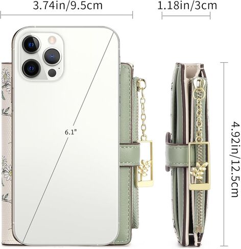 GAEKEAO Small Wallets for Women RFID Blocking Bifold Floral Vegan Leather Wallet Card Holder with Zipper Pocket ID Window in Kuwait