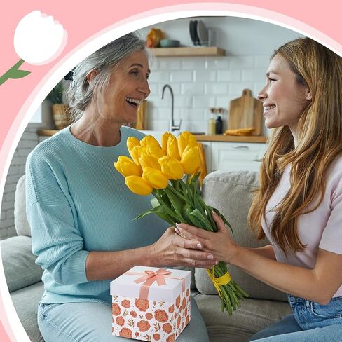 Cholemy 4pcs Gift Boxes with Lids Nesting Squared Boxes Decorative Gift Box for Mother's Day Presents Flower Birthday Bridesmaid Wedding Christmas Party Favor(Classic Flower) in Kuwait